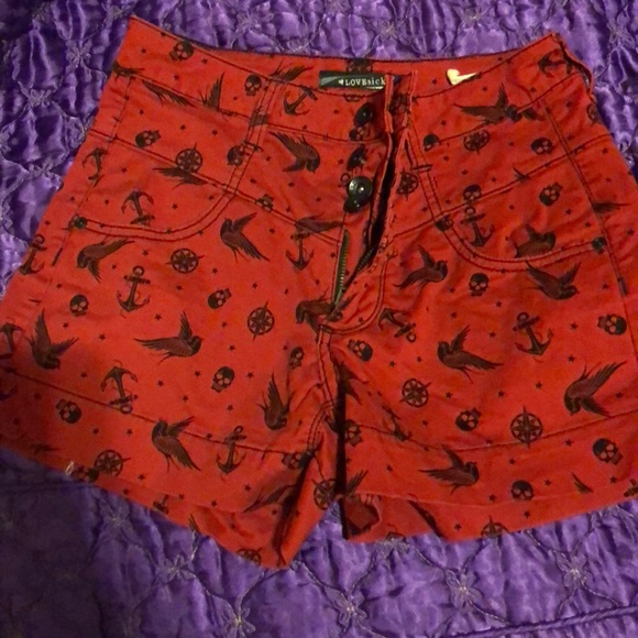 Hot Topic Pants - Lovesick high-waisted shorts Hot Topic Pants - Lovesick high-waisted shorts